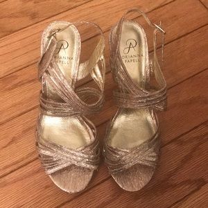 Adrianna Papell Gold Strappy Heels